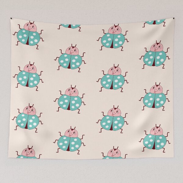 Item preview, Silly Aqua Ladybug (Creme) designed and sold by yellowflowerhut.