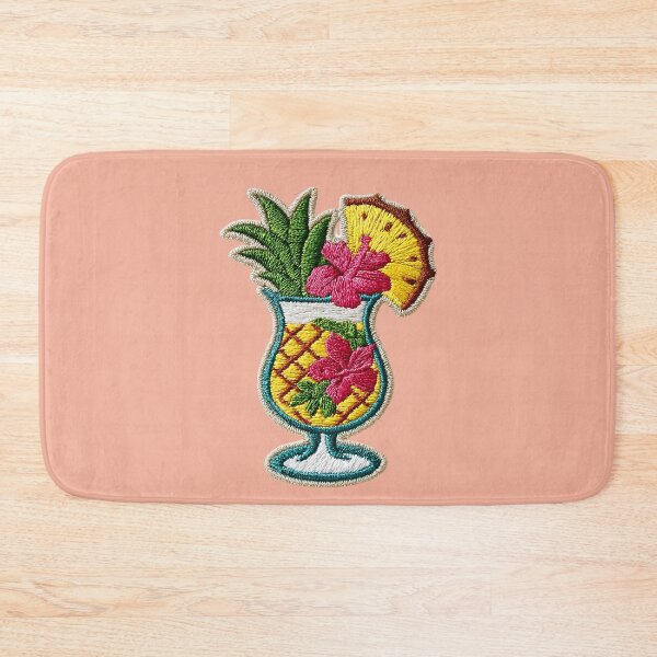 Item preview, Tropical Pineapple Cocktail Embroidery Patch designed and sold by MegaNovaArt.