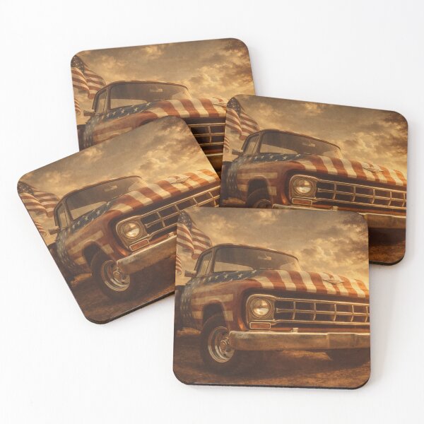 Item preview, USA Old Money – Cinematic Truck Art Print designed and sold by Ve & Co.