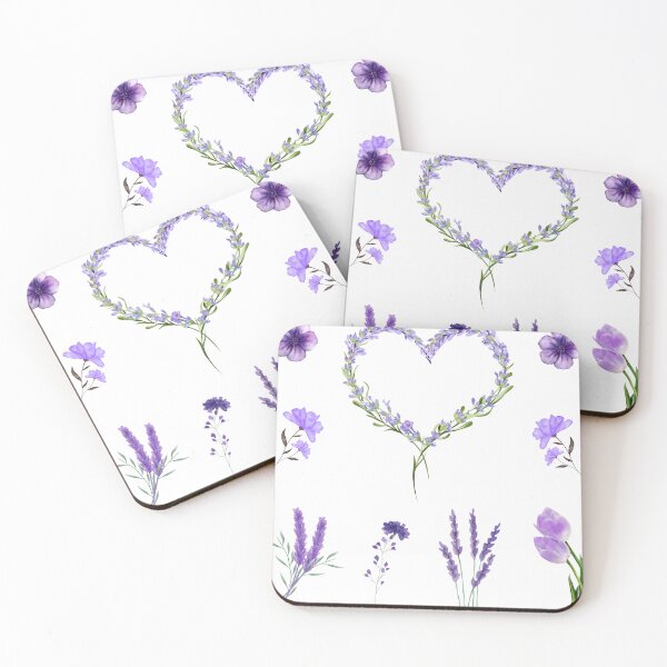 Item preview, Watercolor Lavender Heart and Purple Wildflower Aesthetic Floral Sticker Pack designed and sold by Art IN Pack.
