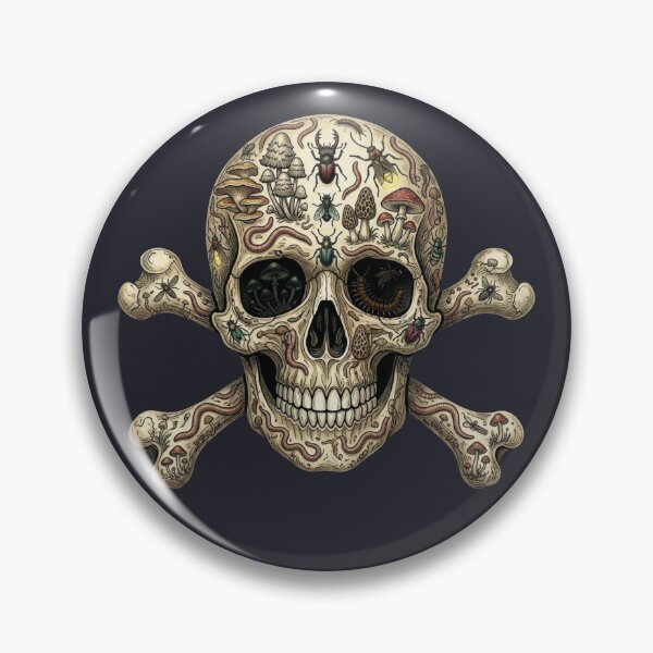 Item preview, Gothic Mushroom and Insect Skull - Vintage Entomology Art designed and sold by DsTeesApparel.