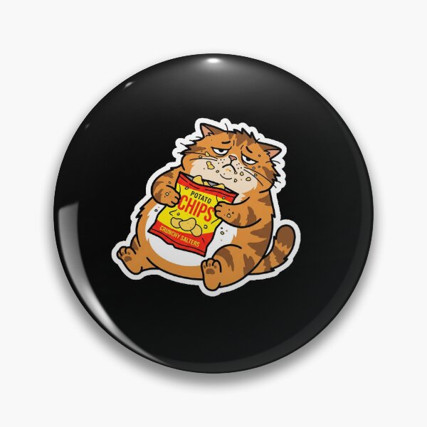 Item preview, Potato Chips Fat Cat Cute Snack Lover Sticker designed and sold by Cat Meme Fund.