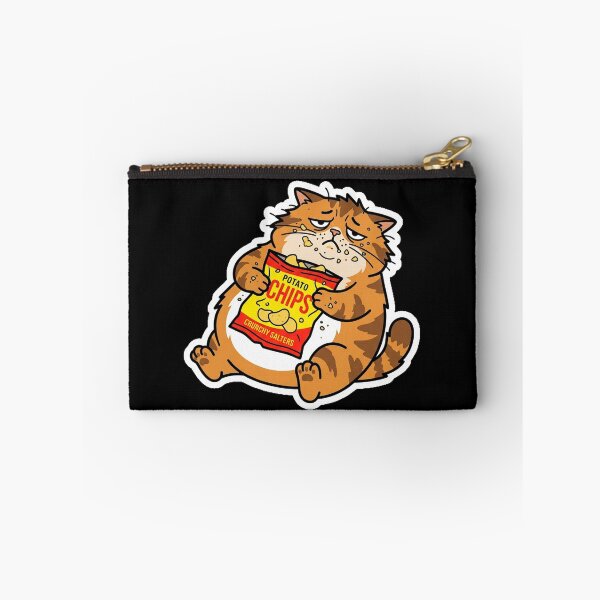 Item preview, Potato Chips Fat Cat Cute Snack Lover Sticker designed and sold by Cat Meme Fund.