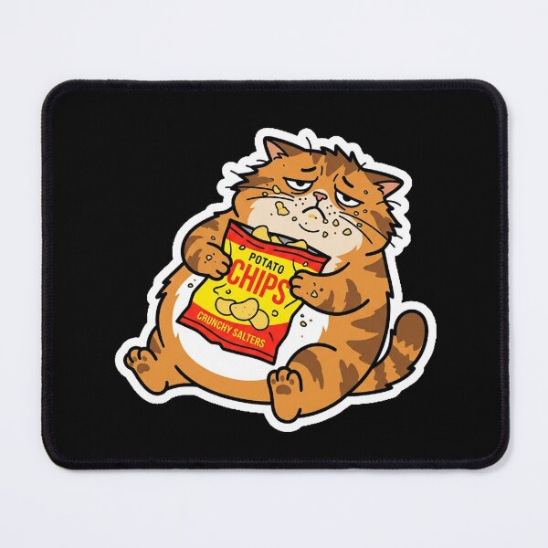 Item preview, Potato Chips Fat Cat Cute Snack Lover Sticker designed and sold by Cat Meme Fund.
