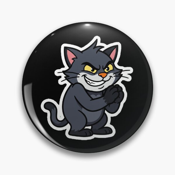Item preview, Mischievous Black Cat Villain Plotting Sticker designed and sold by Cat Meme Fund.