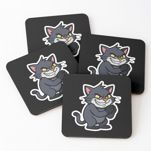 Item preview, Mischievous Black Cat Villain Plotting Sticker designed and sold by Cat Meme Fund.