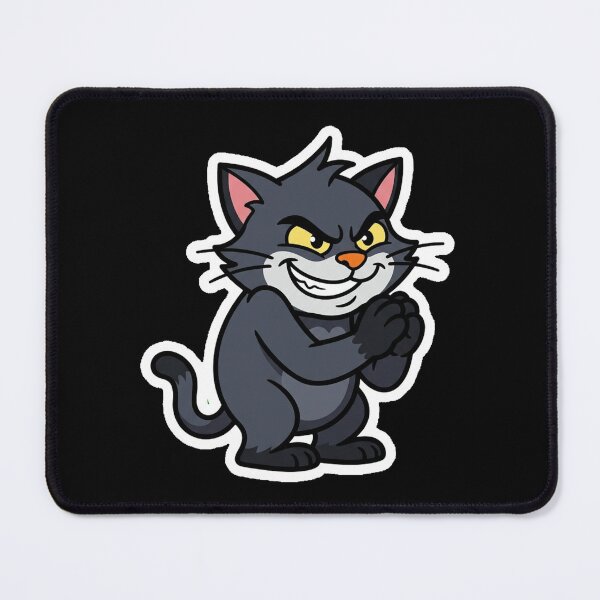 Item preview, Mischievous Black Cat Villain Plotting Sticker designed and sold by Cat Meme Fund.