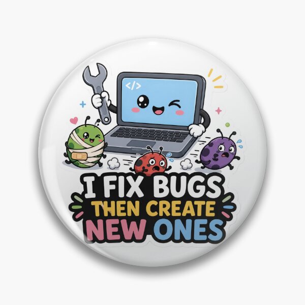 Item preview, I Fix Bugs Then Create New Ones Cute Coder Humor designed and sold by DebugLab.