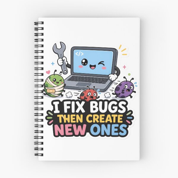 Item preview, I Fix Bugs Then Create New Ones Cute Coder Humor designed and sold by DebugLab.