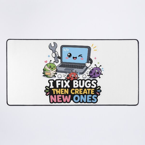 Item preview, I Fix Bugs Then Create New Ones Cute Coder Humor designed and sold by DebugLab.