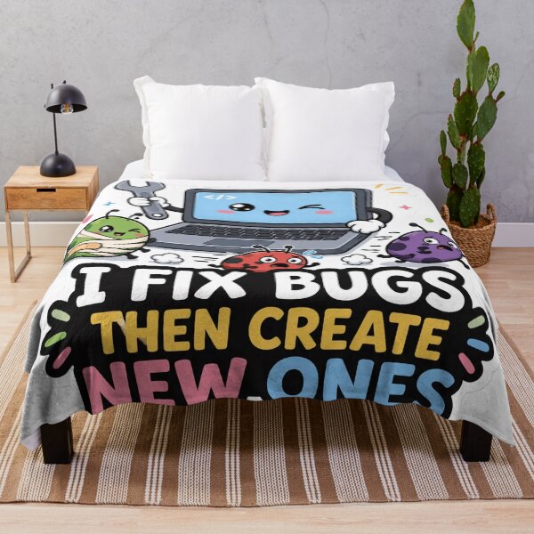 Item preview, I Fix Bugs Then Create New Ones Cute Coder Humor designed and sold by DebugLab.