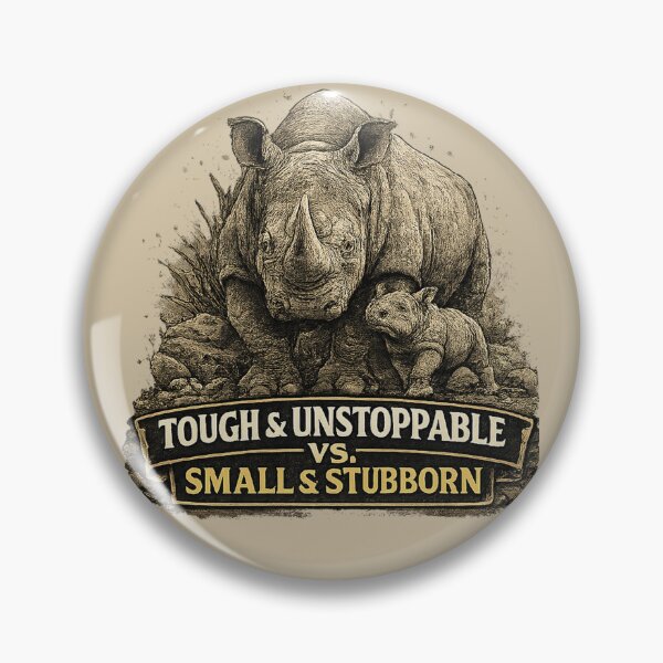 Item preview, Tough and Unstoppable vs Small and Stubborn Rhino Parent Humor designed and sold by planetreynolds.