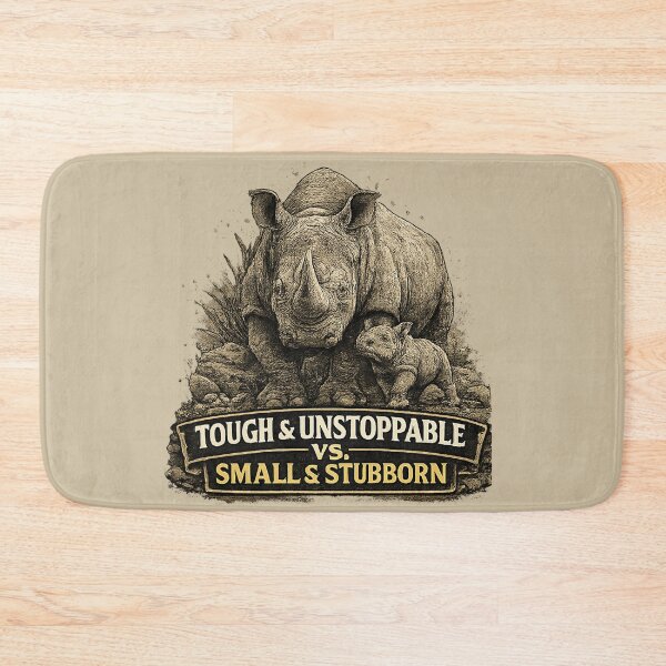 Item preview, Tough and Unstoppable vs Small and Stubborn Rhino Parent Humor designed and sold by planetreynolds.