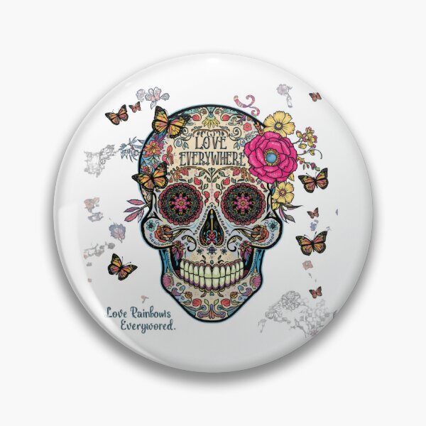 Item preview, Love Blooms Everywhere Floral Sugar Skull LGBTQ Pride T-Shirt designed and sold by Vvmd.