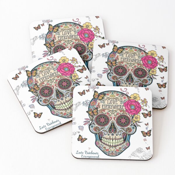 Item preview, Love Blooms Everywhere Floral Sugar Skull LGBTQ Pride T-Shirt designed and sold by Vvmd.