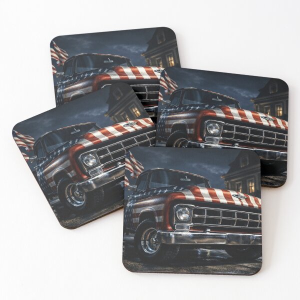 Item preview, USA Old Money – Cinematic night Truck Art Print designed and sold by Ve & Co.