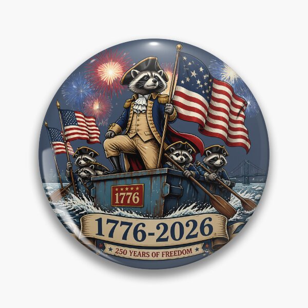 Item preview, GGeorge Washington Raccoon America 250 Patriotic Meme | 1776 2026 Independence Day | Funny July 4th Trash Panda designed and sold by VectorJoy.