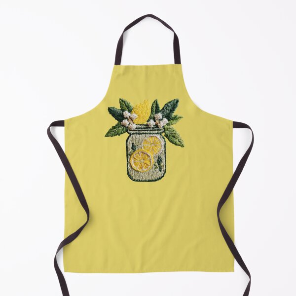Item preview, Rustic Lemon Mason Jar Embroidery Patch  designed and sold by MegaNovaArt.