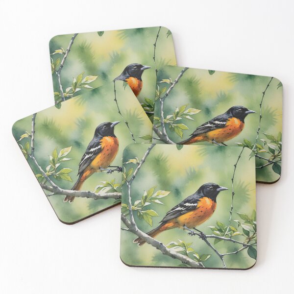 Item preview, Baltimore Oriole Watercolor Wildlife Bird Art designed and sold by MaverlyShop.