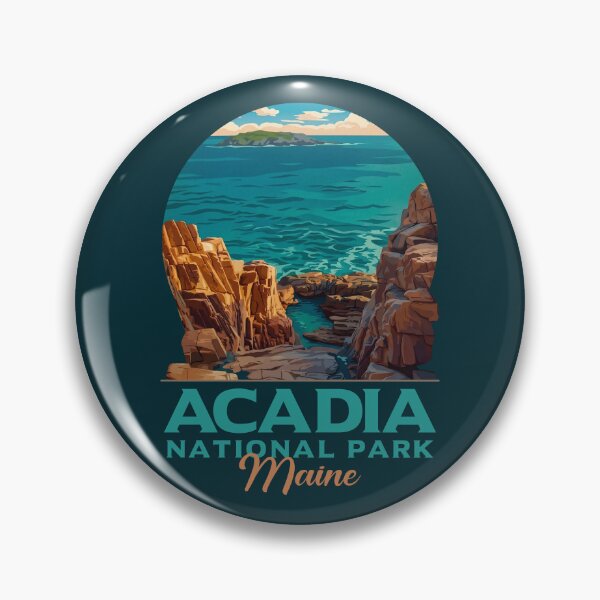 Item preview, Acadia National Park Maine Vintage Ocean Poster designed and sold by LinaValearte.