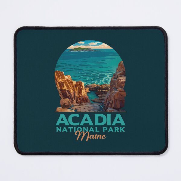 Item preview, Acadia National Park Maine Vintage Ocean Poster designed and sold by LinaValearte.