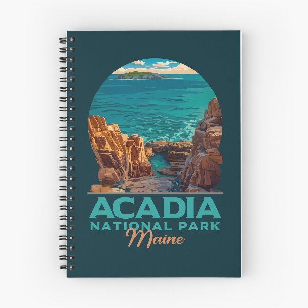 Item preview, Acadia National Park Maine Vintage Ocean Poster designed and sold by LinaValearte.