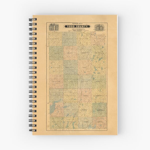 Item preview, 1890 Todd County, Minnesota Map designed and sold by craftycuss.
