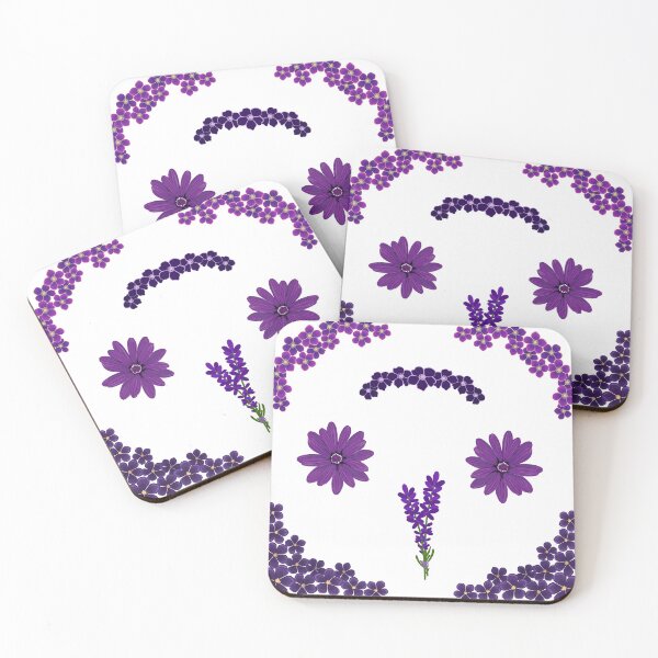 Item preview, Deep Purple Floral Borders and Lavender Bloom Aesthetic Sticker Pack designed and sold by Art IN Pack.