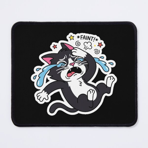 Item preview, Dramatic Overreacting Faint Cat Funny Sticker designed and sold by Cat Meme Fund.