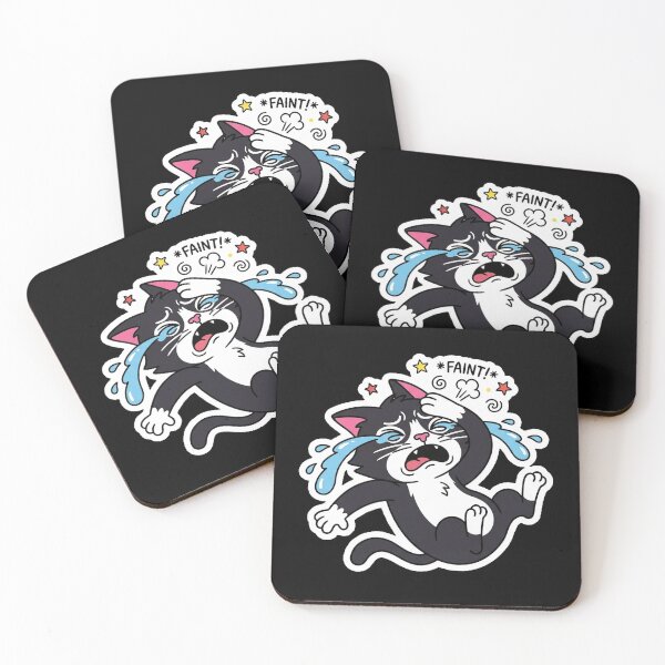 Item preview, Dramatic Overreacting Faint Cat Funny Sticker designed and sold by Cat Meme Fund.