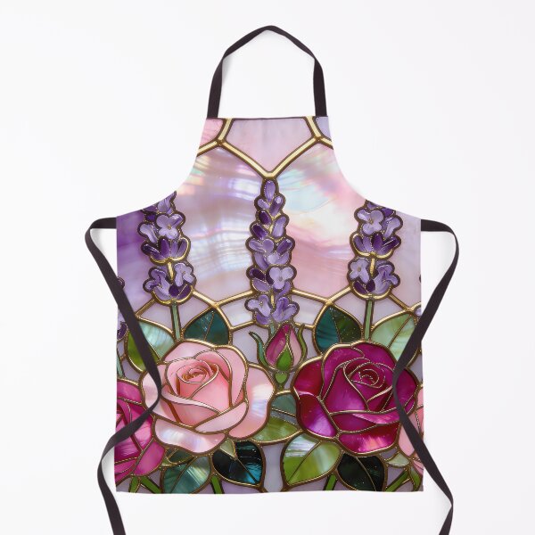 Item preview, Roses and Lavender Stained Glass designed and sold by CalmnessbyChoice.