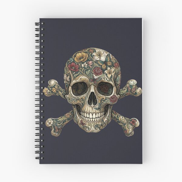 Item preview, Gothic Butterfly Floral Skull and Crossbones - Vintage Botanical Tattoo Art designed and sold by DsTeesApparel.