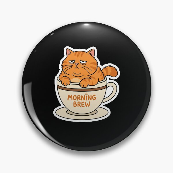 Item preview, Morning Brew Tired Cat Coffee Lover Sticker designed and sold by Cat Meme Fund.