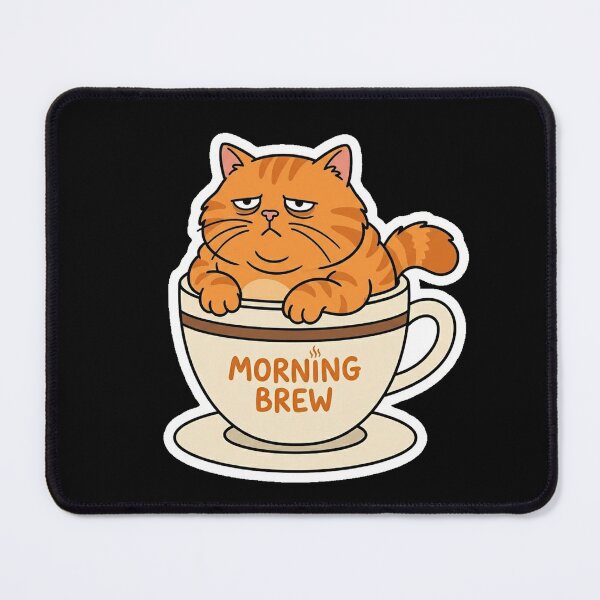 Item preview, Morning Brew Tired Cat Coffee Lover Sticker designed and sold by Cat Meme Fund.