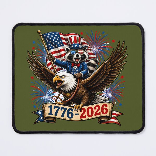 Item preview, Bald Eagle Riding Raccoon America 250 Patriotic Design | 1776 2026 Independence Day | Funny July 4th Freedom Express designed and sold by VectorJoy.