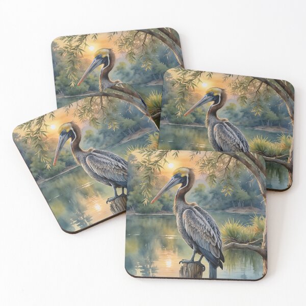 Item preview, Brown Pelican Watercolor Wildlife Bird Art designed and sold by MaverlyShop.