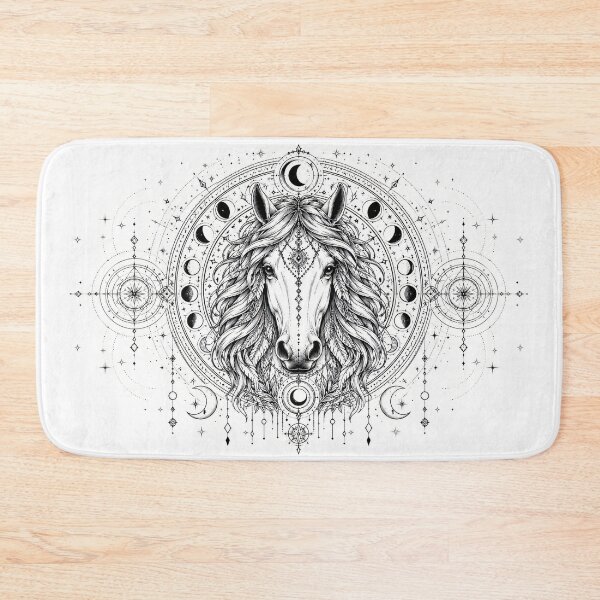 Item preview, Celestial Horse Mandala Line Art | Moon Phases, Sacred Geometry & Spiritual Strength designed and sold by suryabumblee.