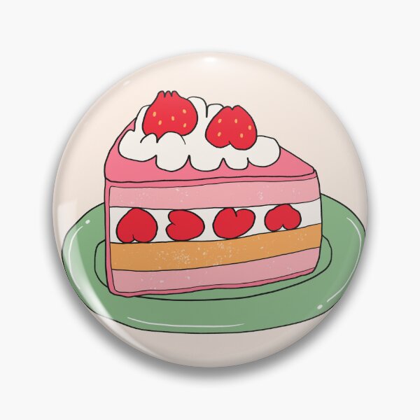 Item preview, Slice of Strawberry and Vanilla Layered Cake (Creme) designed and sold by yellowflowerhut.