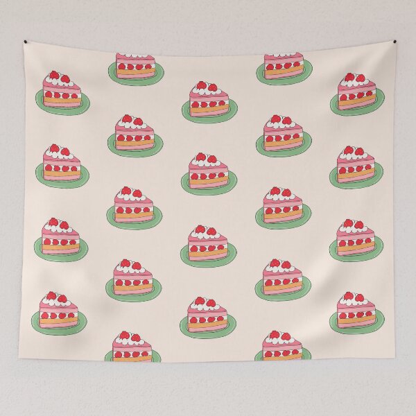 Item preview, Slice of Strawberry and Vanilla Layered Cake (Creme) designed and sold by yellowflowerhut.