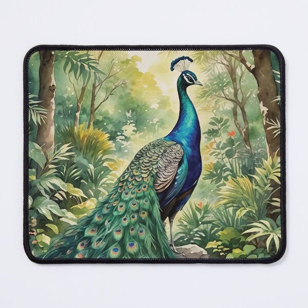 Item preview, Peacock Watercolor Wildlife Bird Art designed and sold by MaverlyShop.