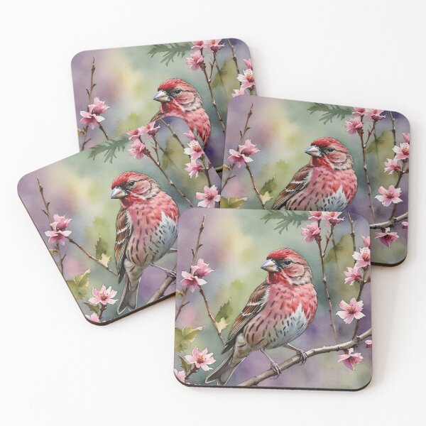 Item preview, Purple Finch Watercolor Wildlife Bird Art designed and sold by MaverlyShop.