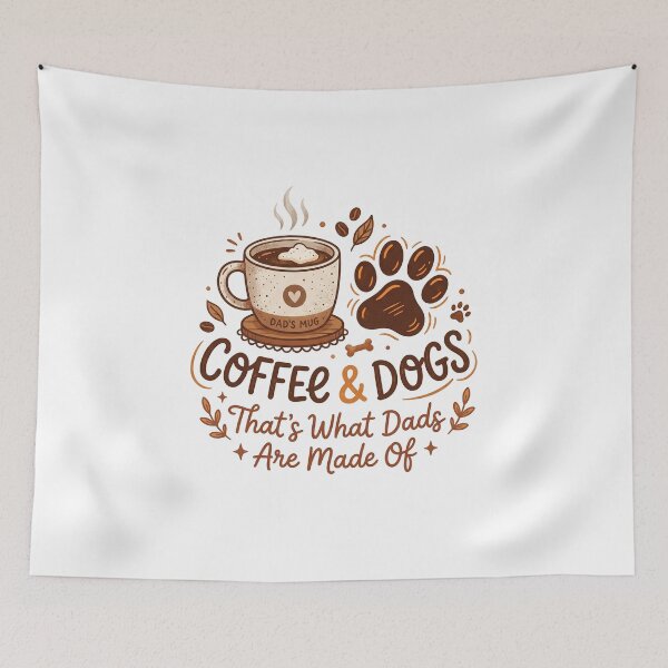 Item preview, Coffee And Dogs Dad Shirt | Morning Routine Dog Father Gift - Caffeinated Dog Dad designed and sold by Osmose-Studio.
