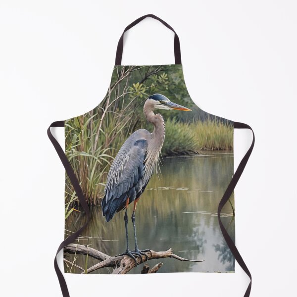 Item preview, Great Blue Heron Watercolor Wildlife Bird Art designed and sold by MaverlyShop.
