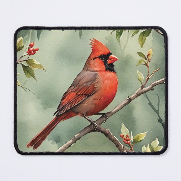 Item preview, Northern Cardinal Watercolor Wildlife Bird Art designed and sold by MaverlyShop.