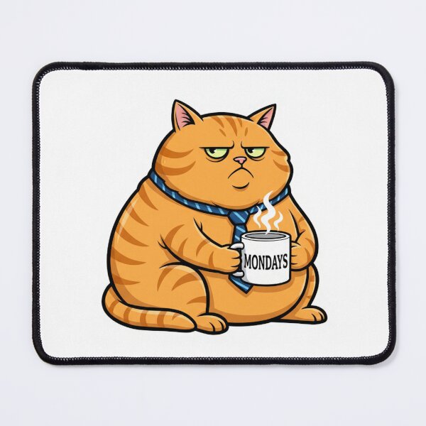 Item preview, Grumpy Corporate Cat Hate Mondays Coffee Mug Sticker designed and sold by Cat Meme Fund.