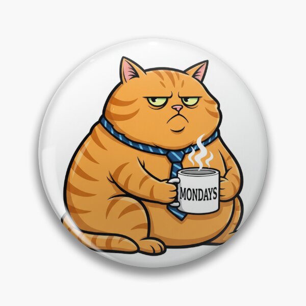 Item preview, Grumpy Corporate Cat Hate Mondays Coffee Mug Sticker designed and sold by Cat Meme Fund.