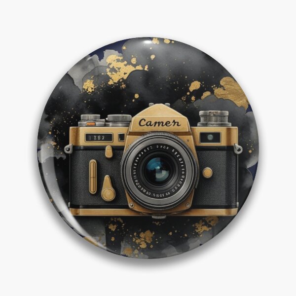 Item preview, Vintage Camera Watercolor Art | Black and Gold Photography Design designed and sold by Biedroneczka.