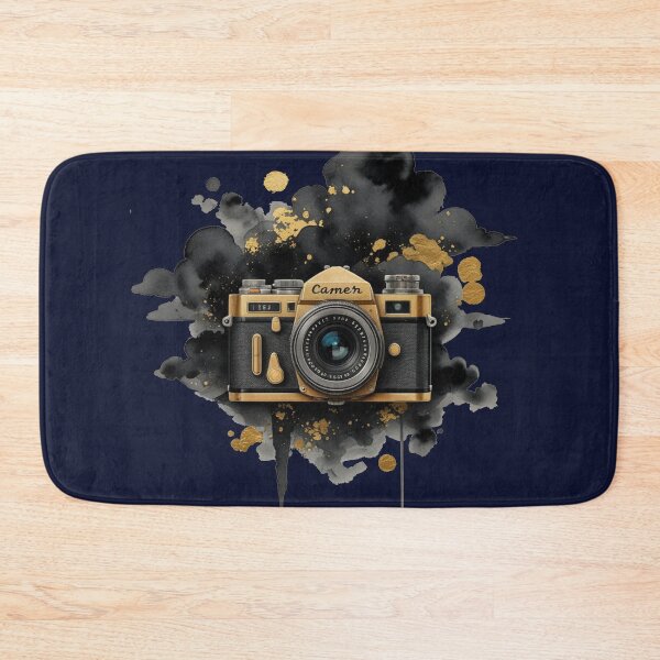 Item preview, Vintage Camera Watercolor Art | Black and Gold Photography Design designed and sold by Biedroneczka.