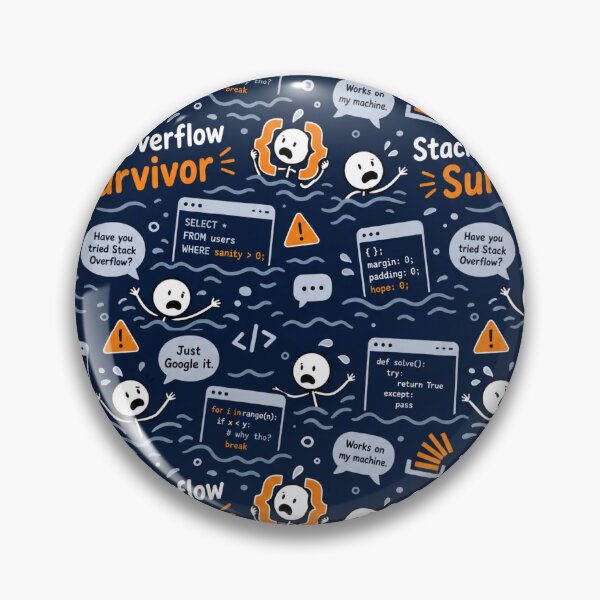 Item preview, Stack Overflow Survivor – Programmer Panic Pattern designed and sold by DebugLab.
