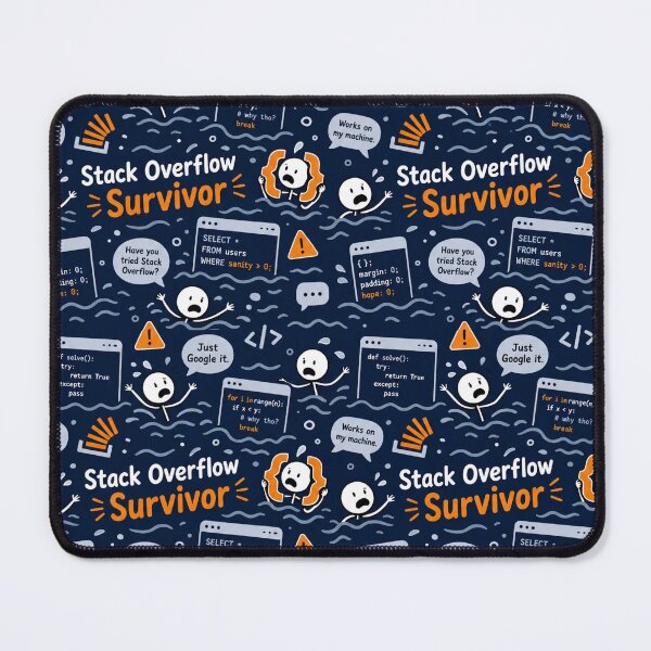 Item preview, Stack Overflow Survivor – Programmer Panic Pattern designed and sold by DebugLab.